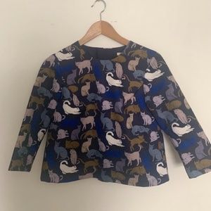 H&M cat print blouse